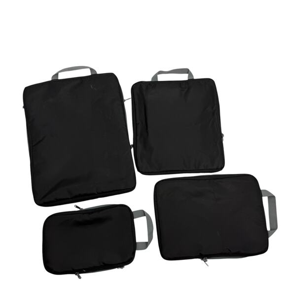 BAGAIL 4 Set Compression Bags Packing Cubes Black Travel Accessory Expandable - Picture 3 of 9